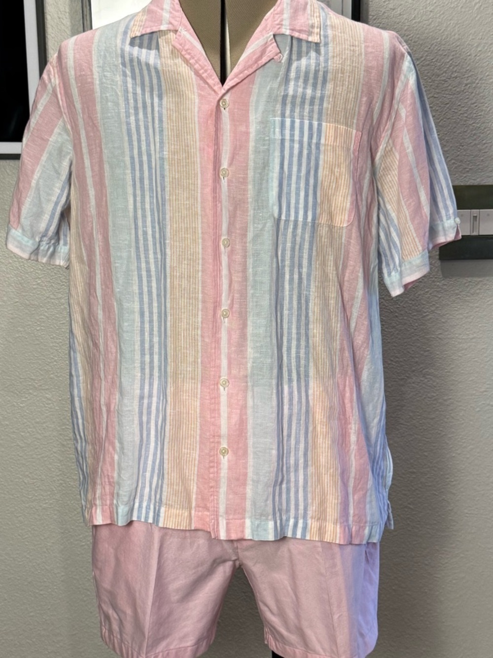 Brooks Brothers Men's Pink Oxford Cloth Short Suit 46R Blazer W38 Shorts - Picture 4 of 5